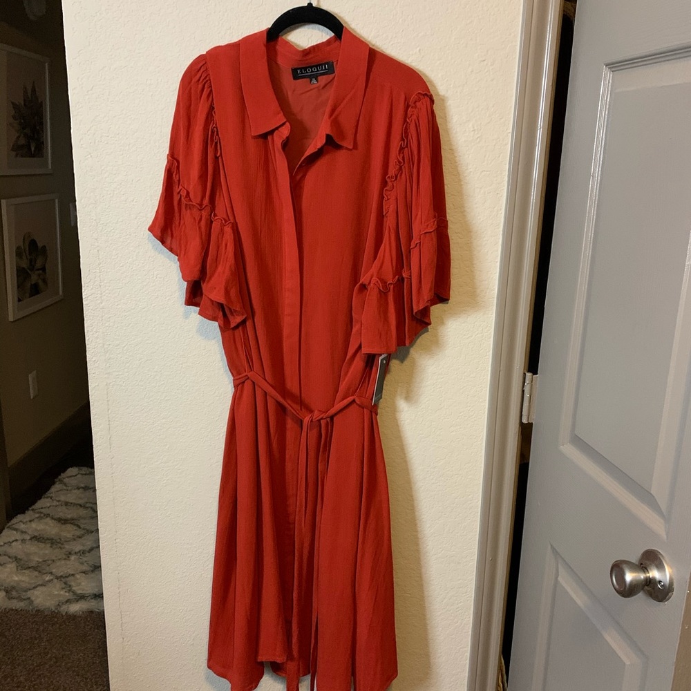 NWT Eloquii Rust Red dress size 24. Brand new